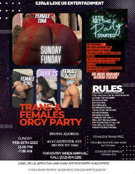 Escorts The Bronx, New York GOING DOWN NOW 🍑:pm to :am 🍆💦SUNDAY FUNDAY🤪TRANS AND FEMALES ORGY PARTY 😘🍑🍆